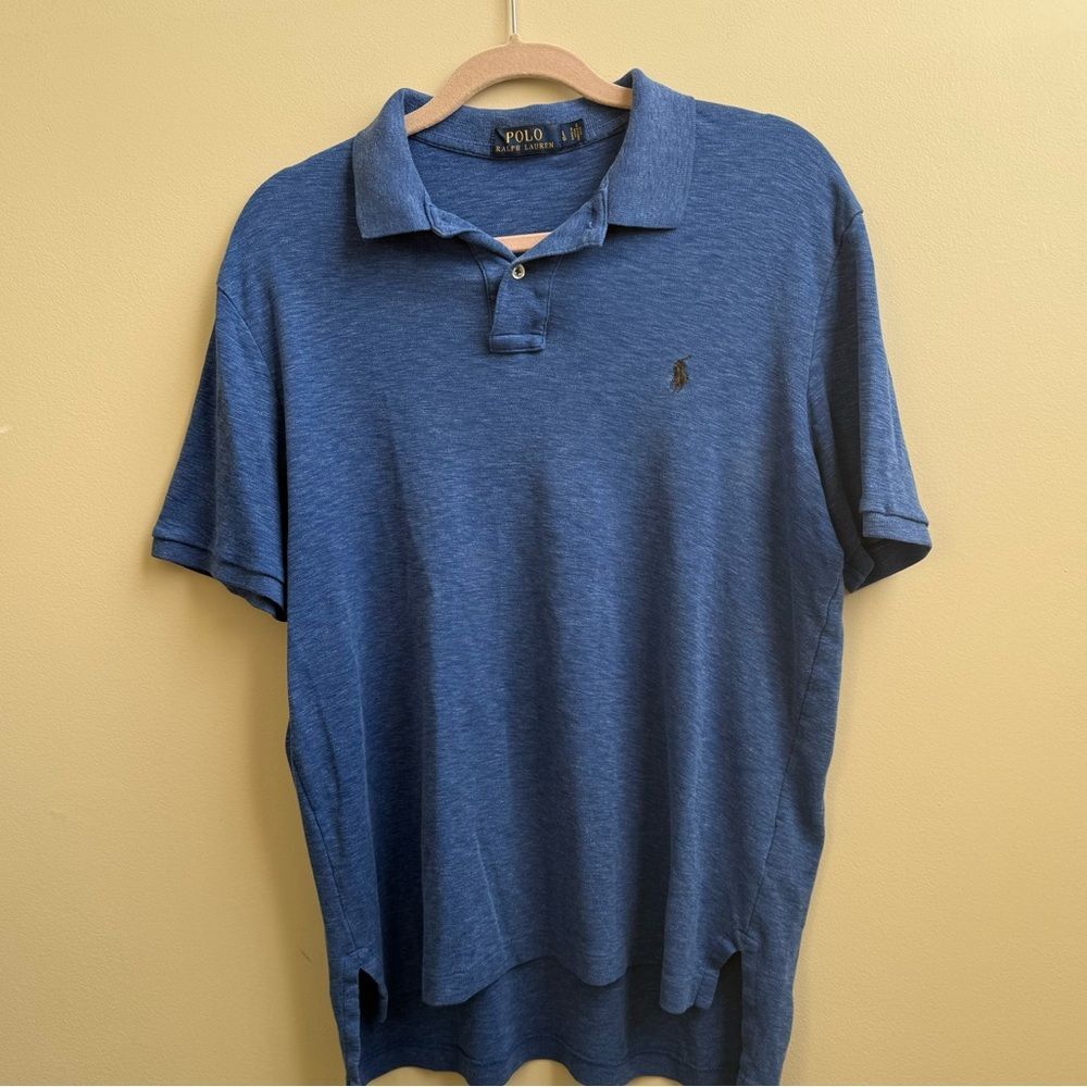 Polo by Ralph Lauren Men's Blue Polo Shirt Black pony Size Large